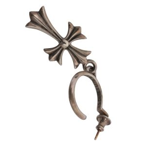 CH Cross Drop Hoop Earring
