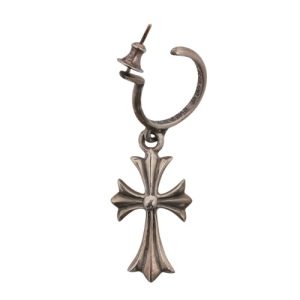 CH Cross Drop Hoop Earring